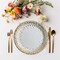 8 Ct. White with Gold Foil Dots Paper Dessert Plates Elegant Wedding Party Tableware 7"